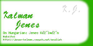 kalman jenes business card